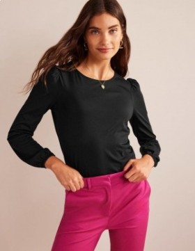 Black Women's Boden Supersoft Long Sleeve Tops