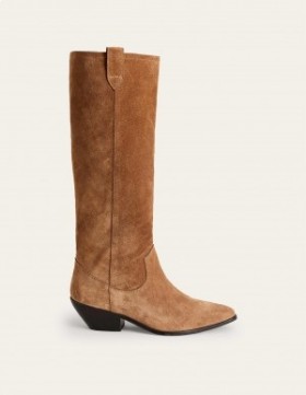 Brown Women's Boden Western Suede Knee High Boots