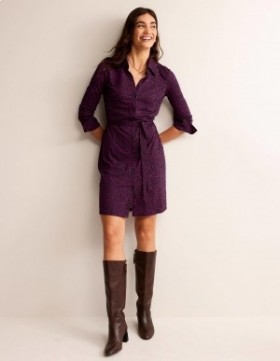 Purple Women's Boden Jessie Jersey Shirts Dress