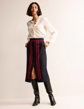 Navy Women's Boden Cassandra Midi Skirts