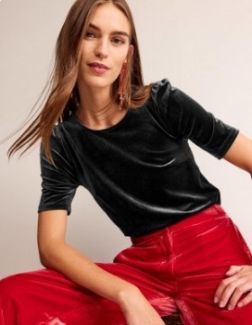 Black Women's Boden Velvet Party T shirts