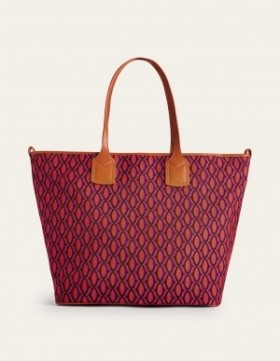 Red Women's Boden Canvas Trapeze Tote Bags
