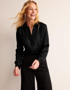 Black Women's Boden Saskia Satin Shirts