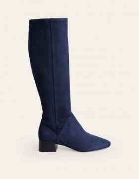 Navy Women's Boden Cara Flat Stretch Knee-high Boots