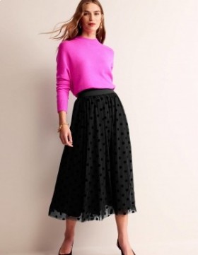 Black Women's Boden Tulle Full Midi Skirts