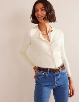 White Women's Boden Catriona Cotton Cardigan
