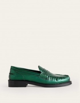 Green Metal Women's Boden Classic Moccasin Flats