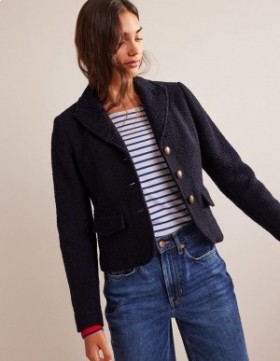 Navy Women's Boden Ely Textured Jacket