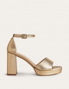 Gold Women's Boden Heeled Platform Sandals
