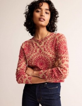 Brown Women's Boden Eva Cashmere Crew Neck Sweater