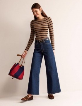 Indigo Women's Boden High Rise Wide Leg Jeans