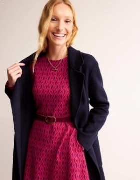 Pink / AZURE Women's Boden Jacquard A-Line Short Dress