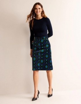 Black Women's Boden Margot Velvet Midi Skirts