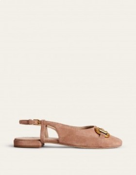 Brown Women's Boden Iris Snaffle Slingback Flats