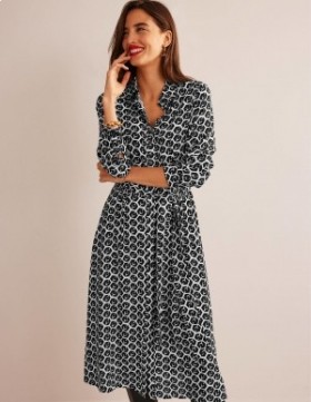 Black Women's Boden Kate Midi Shirts Dress
