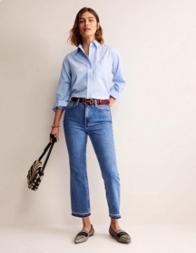 Blue Women's Boden Mid Rise Baby Kick Jeans
