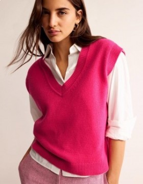 Pink Women's Boden Olivia Merino Cardigan