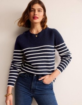 Navy White Stripes Women's Boden Francesca Stripe Sweater