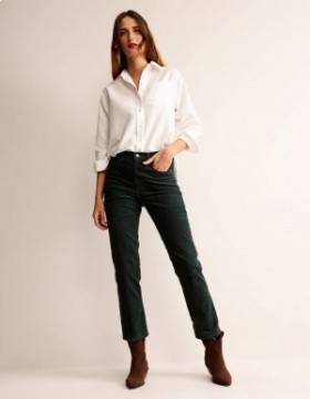 Green Women's Boden Corduroy Slim Straight Jeans
