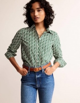 Green Women's Boden Sienna Cotton Shirts