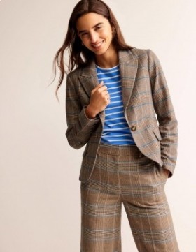 Brown Pink Women's Boden Canonbury Wool Blazer