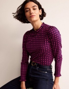 Pink Women's Boden Supersoft Frill Detail Tops
