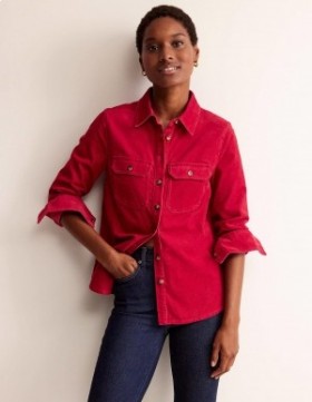 Red Women's Boden Straight-Fit Corduroy Shirts