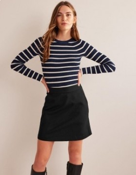 Black Women's Boden Ponte A-line Mini Skirts