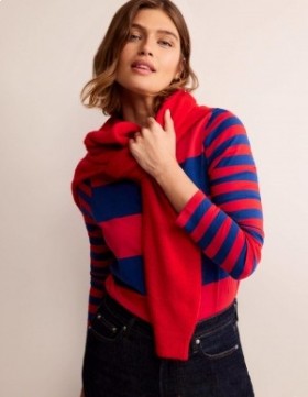Red Women's Boden Bea Long Sleeve Breton T shirts