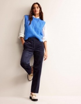 Navy Women's Boden Kew Corduroy Pants