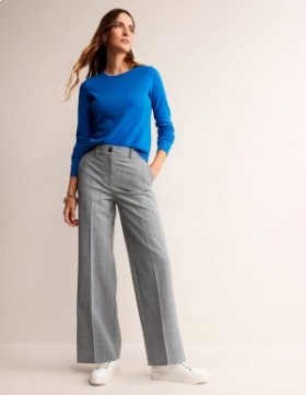 White / Grey Blue Women's Boden Westbourne Wool-Twill Pants
