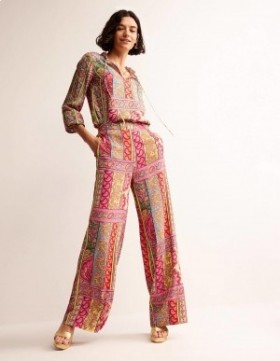 Multicolor Women's Boden Fluid Wide-Leg Pants
