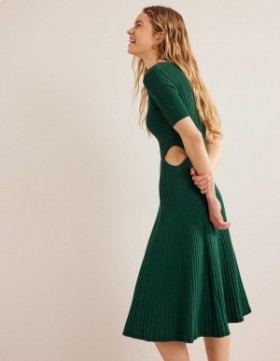 Turquoise Women's Boden Cut Out Knitted Midi Dress