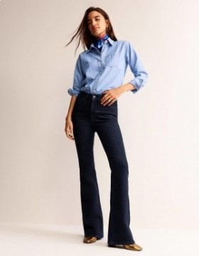 Indigo Women's Boden Mid Rise Slim Flare Jeans