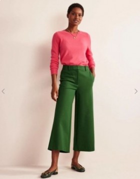 Green Women's Boden Wide-Leg Ponte Culottes Pants