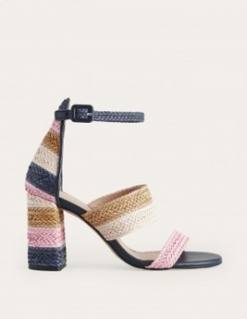 Multicolor Women's Boden Woven Striped Heeled Sandals
