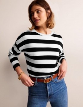 Black / White Women's Boden Tamsin Long Sleeve Tops