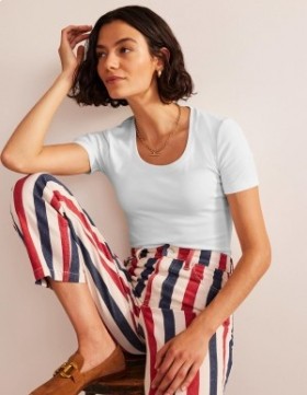 White Women's Boden Essential Jersey T shirts