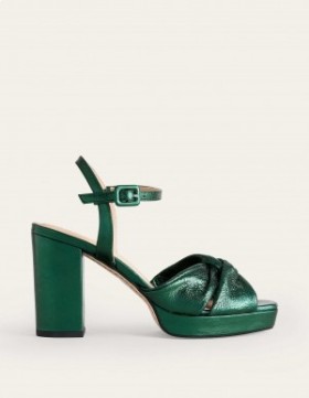 Green Metal Women's Boden Twist-Front Heels