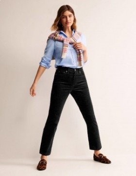Black Women's Boden Corduroy Slim Straight Jeans