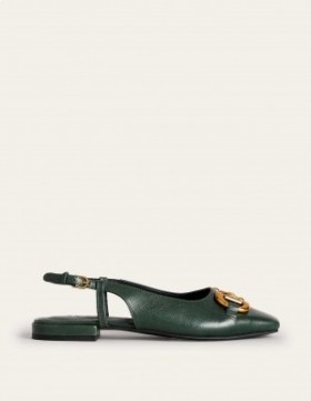 Green Women's Boden Iris Snaffle Slingback Flats