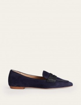 Navy Women's Boden Pointed Loafers