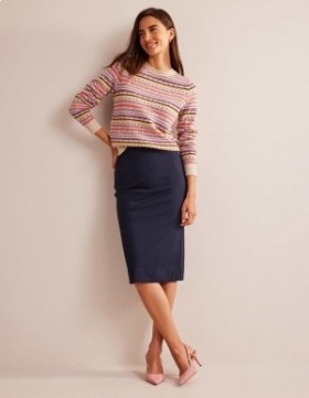 Navy Women's Boden Hampshire Ponte Column Skirts