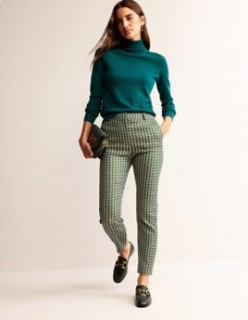Green Women's Boden Highgate Jacquard Pants