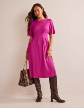 Purple Women's Boden Pleated Midi Dress