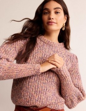 Rose Women's Boden Chunky-Rib Cashmere Sweater