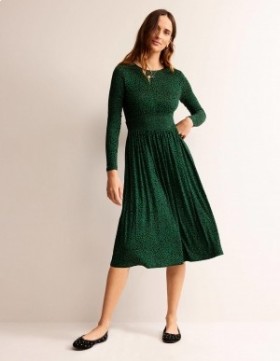 Green Women's Boden Thea Long Sleeve Midi Dress