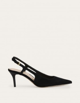 Black Women's Boden Cut-out Sling Back Heels