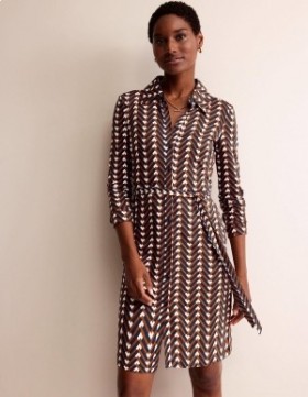 Brown Women's Boden Jessie Jersey Shirts Dress