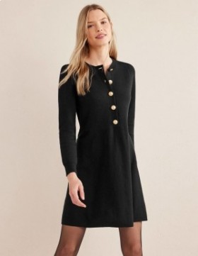 Black Women's Boden Relaxed Knitted Mini Dress